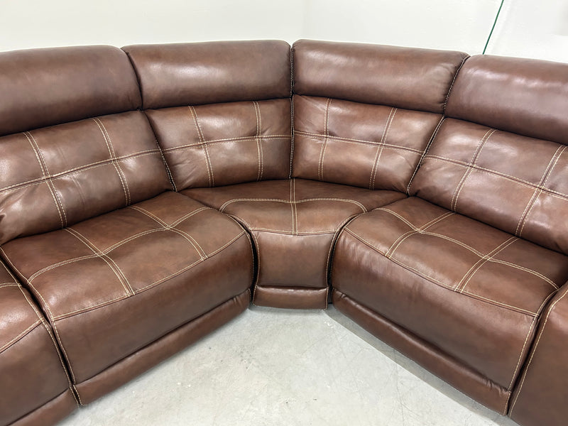 Concord 6-Piece Leather Power Reclining Sectional + Power Headrests