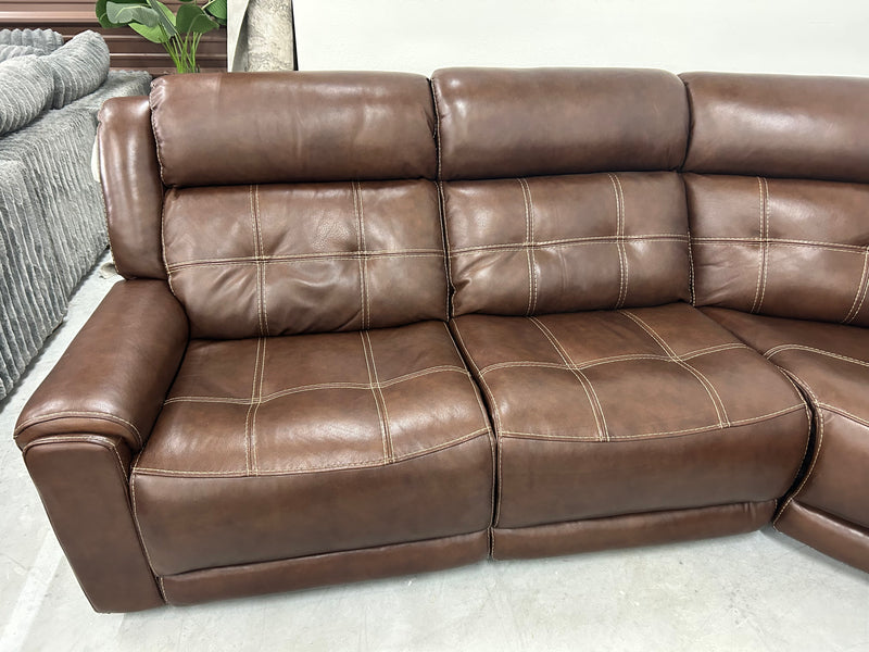 Concord 6-Piece Leather Power Reclining Sectional + Power Headrests