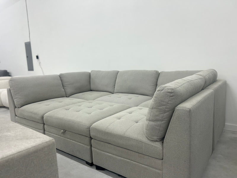 6pc Modular Tisdale w/ Storage ottoman