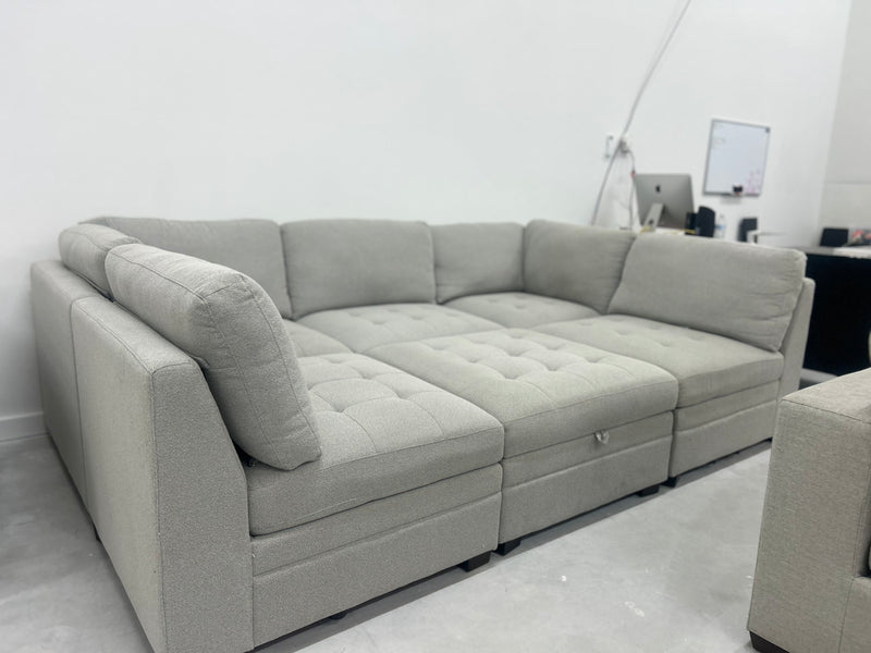 6pc Modular Tisdale w/ Storage ottoman