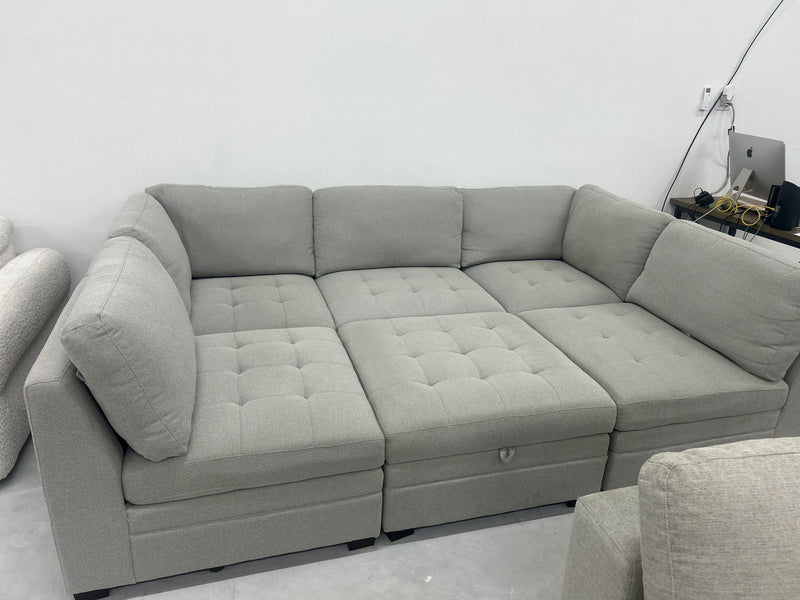 6pc Modular Tisdale w/ Storage ottoman
