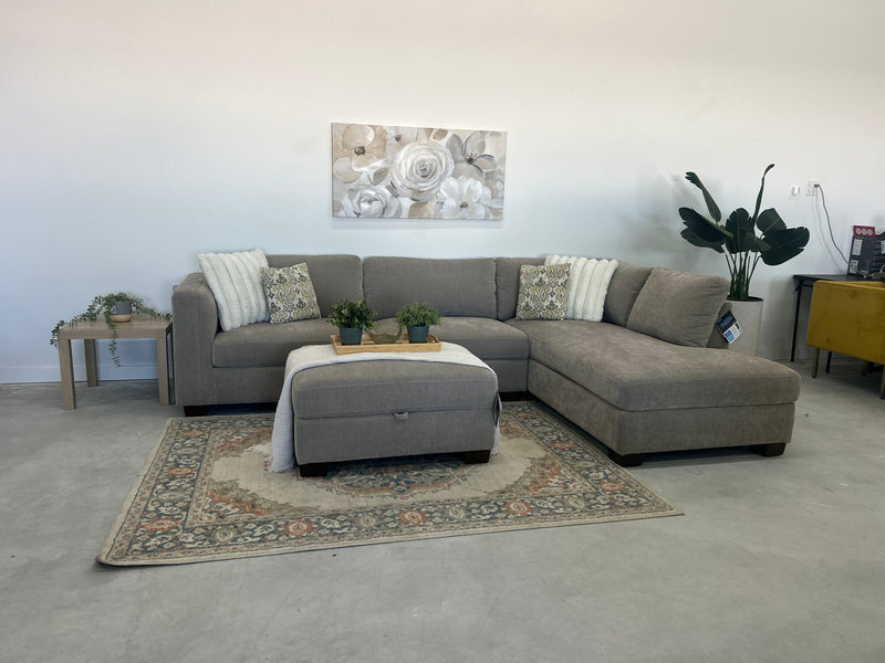 L- Shape sectional with storage ottoman