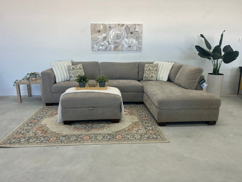 L- Shape sectional with storage ottoman